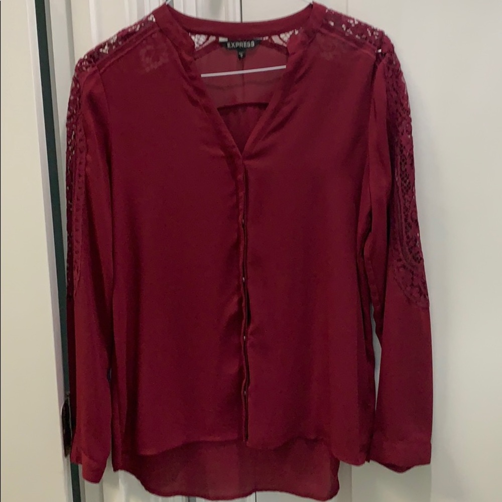 Express Lace Sleeve Detail Portfolio Top